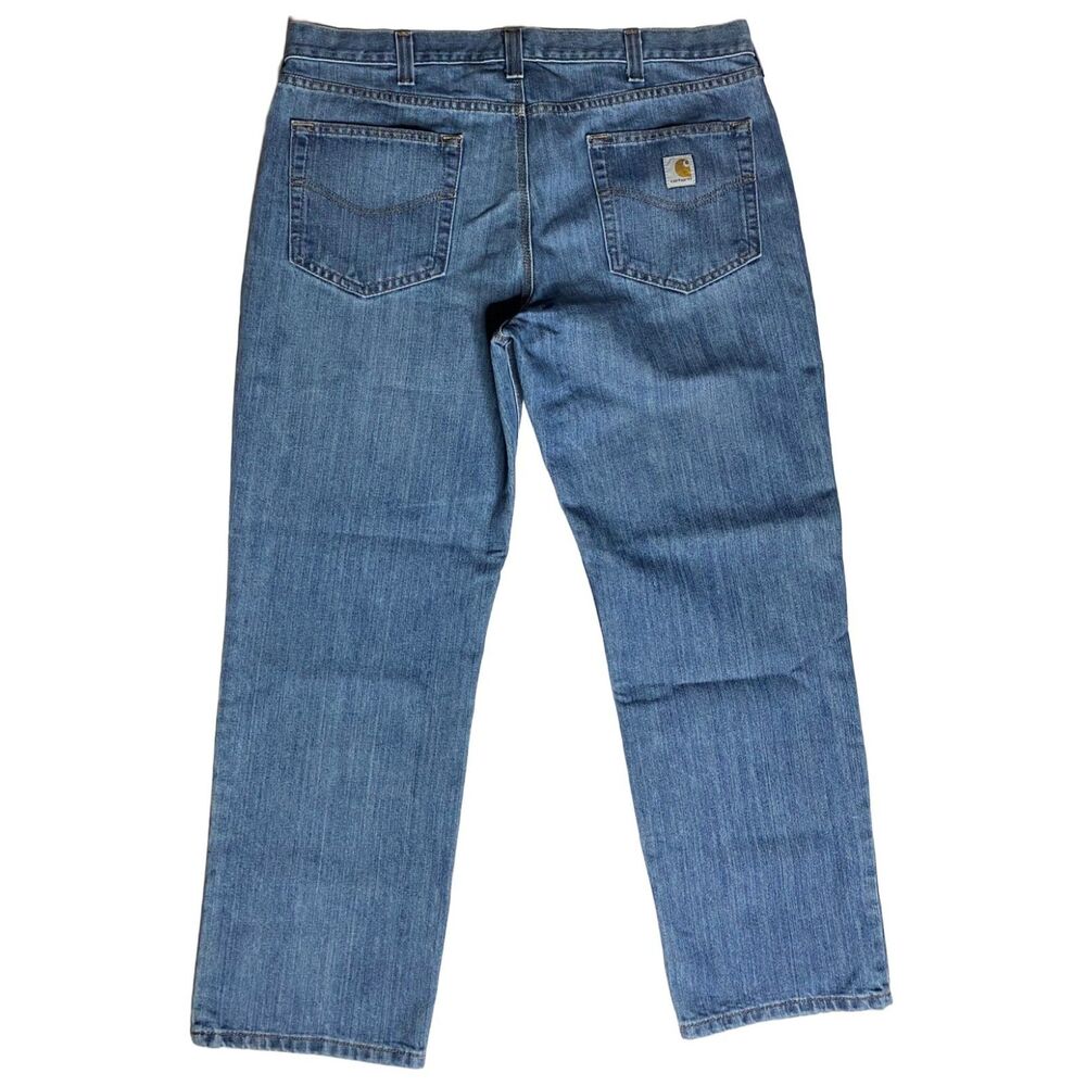 Carhartt Relaxed Fit Jeans Mens 38x30 Blue Denim Workwear Straight Leg
